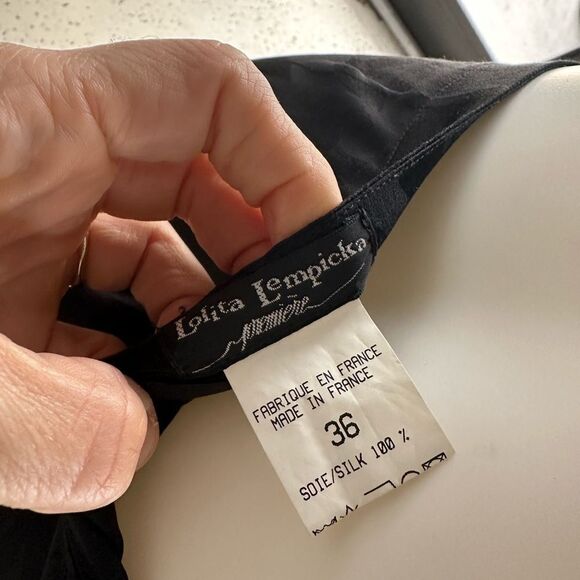 Lolita Lempicka Premier Floral Black Pant Wide Leg Silk Small - Picture 8 of 10